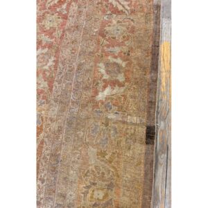 1900s Beige Field Geometric Antique Indian Amritsar Knotted Hallway Runner Rug - detail view 4