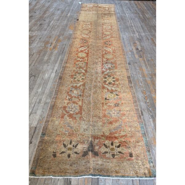 1900s beige field geometric antique indian amritsar knotted hallway runner rug 7 1900s beige field geometric antique indian amritsar knotted hallway runner rug - detail view 6