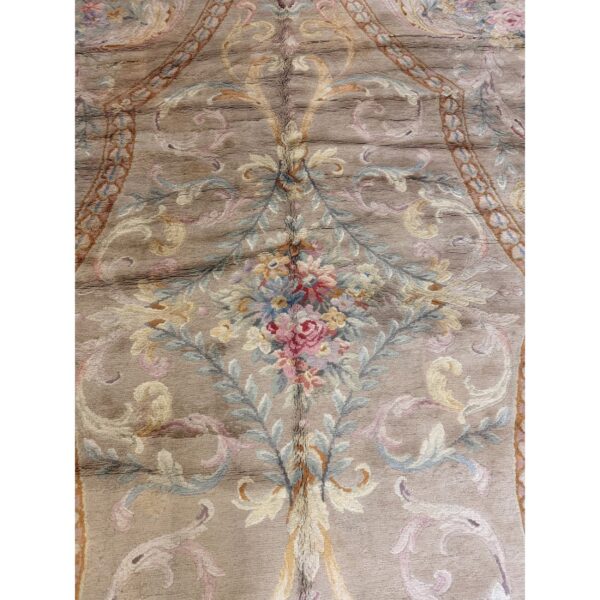 1920s beige field floral classic european savonnerie aubusson large oversize rug 3 1920s beige field floral classic european savonnerie aubusson large oversize rug - detail view 2