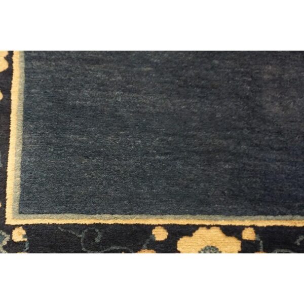 1920s blue ground open field floral antique chinese peking runner knotted rug 5 1920s blue ground open field floral antique chinese peking runner knotted rug - detail view 4