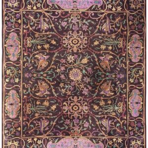 1920s Brown Ground Islimi Birds East Asian Antique Chinese Room Size Knotted Rug