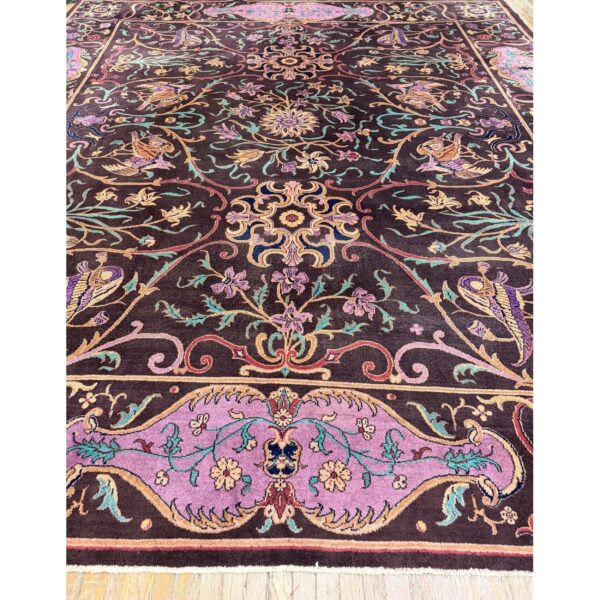 1920s brown ground islimi birds east asian antique chinese room size knotted rug 2 1920s brown ground islimi birds east asian antique chinese room size knotted rug - detail view 1