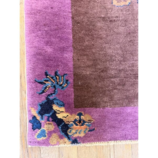 1920s brown traditional motifs geometric antique chinese art deco runner rug 6 1920s brown traditional motifs geometric antique chinese art deco runner rug - detail view 5