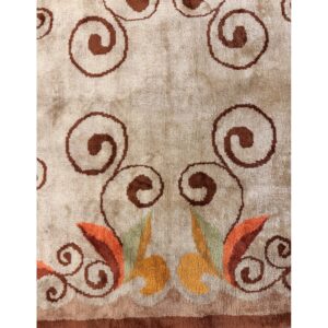 1920s Ecru Field Geometric Avant Garde Antique European Art Deco Small Rug - detail view 5