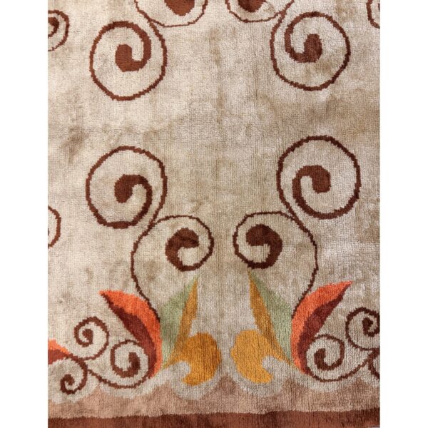 1920s ecru field geometric avant garde antique european art deco small rug - detail view 5