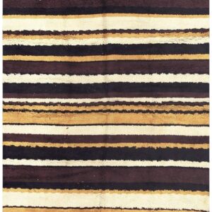 1920s Multicolor Field Geometric Antique European Art Deco Knotted Wool Rug