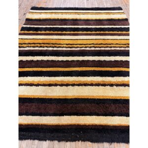 1920s Multicolor Field Geometric Antique European Art Deco Knotted Wool Rug - detail view 3