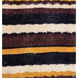 1920s Multicolor Field Geometric Antique European Art Deco Knotted Wool Rug - detail view 5