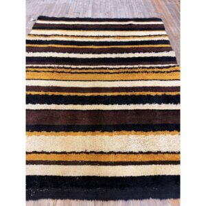 1920s Multicolor Field Geometric Antique European Art Deco Knotted Wool Rug - detail view 6