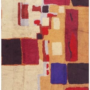 1920s Multicolor Geometric Modern Antique European Art Deco Room Sized Wool Rug
