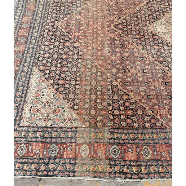 1920s traditional red rust field medallion antique tabriz handknotted wool room size rug 5 1920s traditional red rust field medallion antique tabriz handknotted wool room size rug - detail view 4