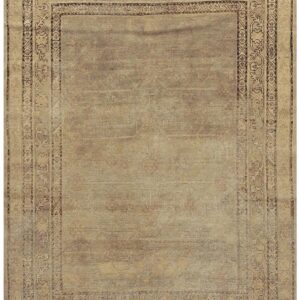 1930s Antique Geometric Floral Antique Chinese Khotan Knotted Wool Rug