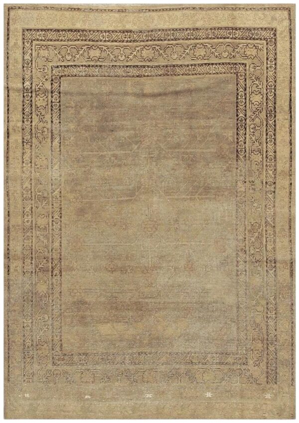 1930s antique geometric floral antique chinese khotan knotted wool rug 1 1930s antique geometric floral antique chinese khotan knotted wool rug
