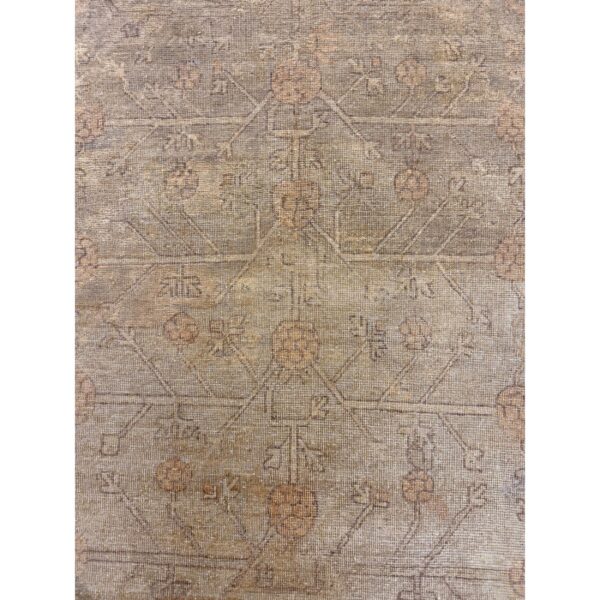 1930s antique geometric floral antique chinese khotan knotted wool rug 4 1930s antique geometric floral antique chinese khotan knotted wool rug - detail view 3