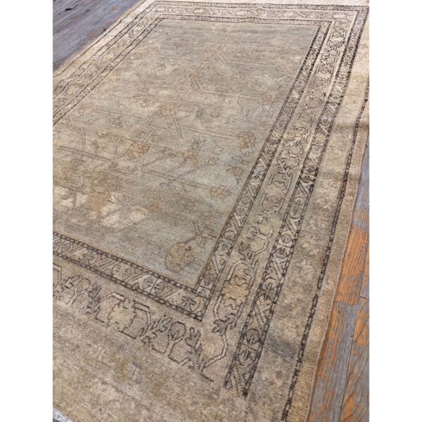 1930s antique geometric floral antique chinese khotan knotted wool rug 5 1930s antique geometric floral antique chinese khotan knotted wool rug - detail view 4