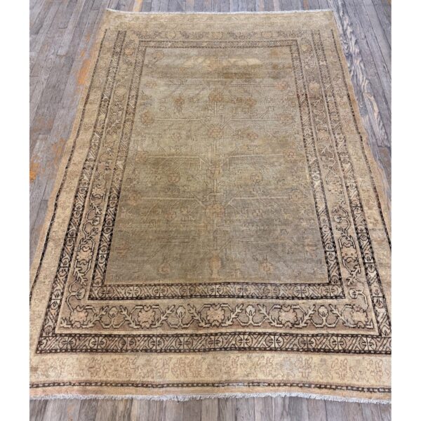 1930s antique geometric floral antique chinese khotan knotted wool rug 8 1930s antique geometric floral antique chinese khotan knotted wool rug - detail view 7