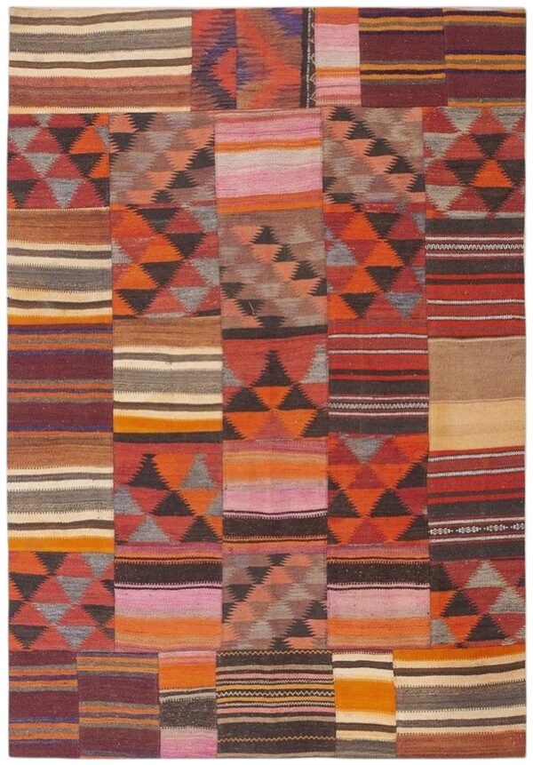 1930s mid-sized multi geometric antique turkish village kilim flatweave wool rug 1 1930s mid-sized multi geometric antique turkish village kilim flatweave wool rug