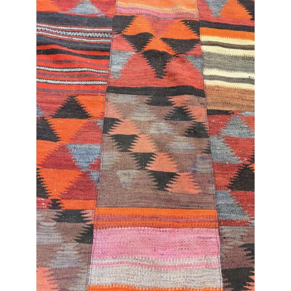 1930s mid-sized multi geometric antique turkish village kilim flatweave wool rug 5 1930s mid-sized multi geometric antique turkish village kilim flatweave wool rug - detail view 4