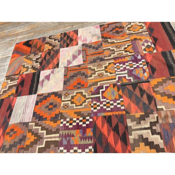 1930s multi geometric antique turkish village traditional kilim small rug 5 1930s multi geometric antique turkish village traditional kilim small rug - detail view 4