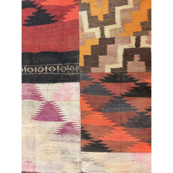 1930s multi geometric antique turkish village traditional kilim small rug 6 1930s multi geometric antique turkish village traditional kilim small rug - detail view 5