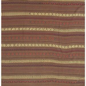 1950s Brown Field Geometric Vintage Turkish Decorative Wool Kilim Small Rug