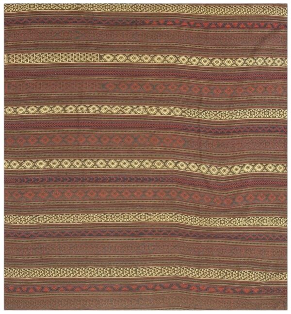 1950s brown field geometric vintage turkish decorative wool kilim small rug 1 1950s brown field geometric vintage turkish decorative wool kilim small rug