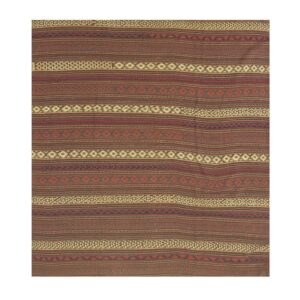 1950s Brown Field Geometric Vintage Turkish Decorative Wool Kilim Small Rug - detail view 2