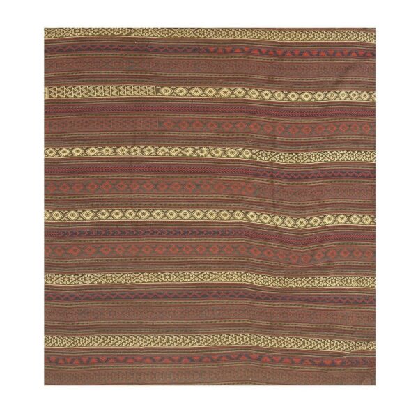 1950s brown field geometric vintage turkish decorative wool kilim small rug 4 1950s brown field geometric vintage turkish decorative wool kilim small rug - detail view 3