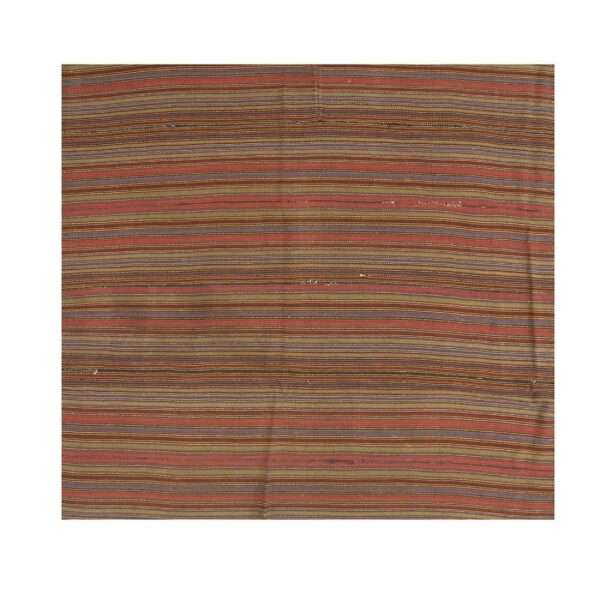 1950s brown multi field vintage modern stripe geometric turkish kilim small rug 6 1950s brown multi field vintage modern stripe geometric turkish kilim small rug - detail view 5