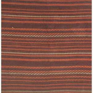 1950s Mid-Century Anatolian Flat-Weave Multi Geometric Turkish Kilim Square Rug