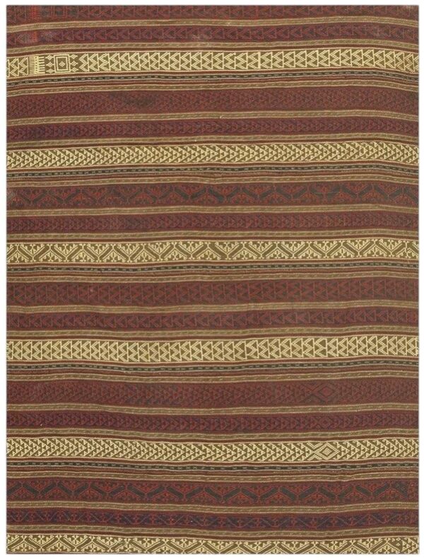 1950s mid-century anatolian rustic geometric flat-weave turkish kilim rug 5x7 1 1950s mid-century anatolian rustic geometric flat-weave turkish kilim rug 5x7
