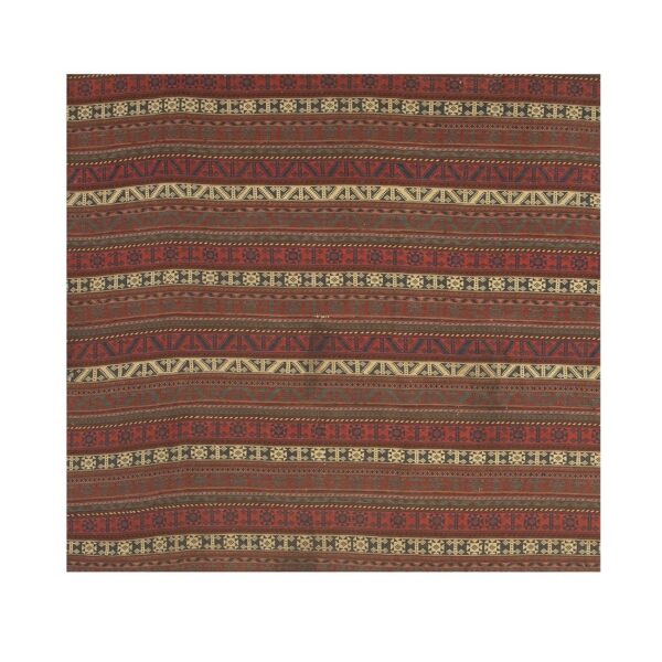 1950s multi brown mid century modern geometric stripe turkish kilim small rug 6 1950s multi brown mid century modern geometric stripe turkish kilim small rug - detail view 5
