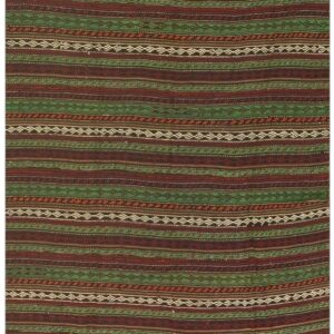1950s Multicolor Geometric Vintage Turkish Decorative Flatweave Wool Kilim Rug