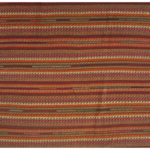 1950s Multicolor Stripe Geometric Vintage Turkish Decorative Kilim Flatweave Rug