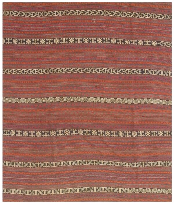 1950s vintage mid-century rustic chic geometric turkish kilim flatweave wool rug 1 1950s vintage mid-century rustic chic geometric turkish kilim flatweave wool rug