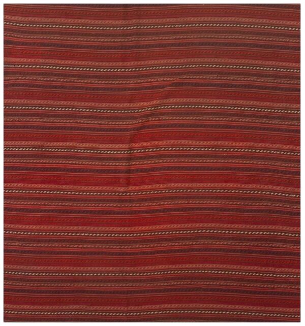 1950s vintage square turkish decorative kilim hand-woven wool rug (6'9" x 6'9") 1 1950s vintage square turkish decorative kilim hand-woven wool rug (6'9" x 6'9")