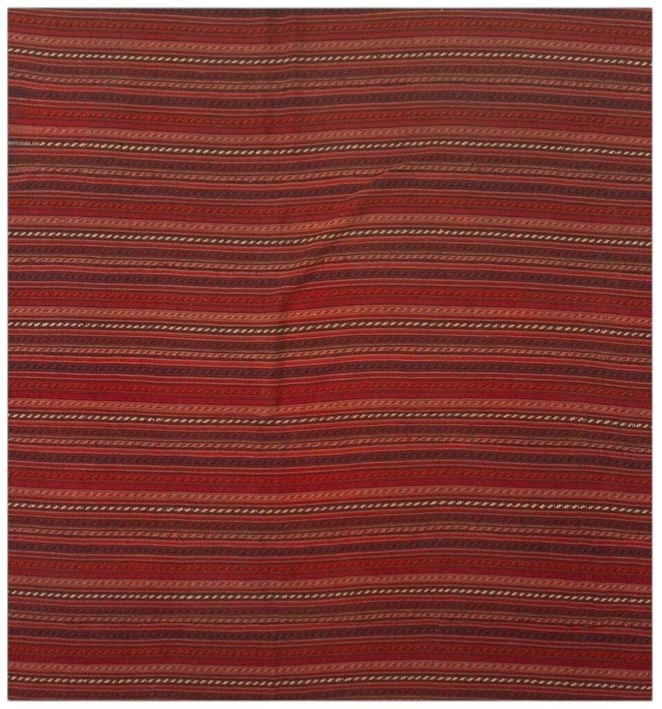1950s Vintage Square Turkish Decorative Kilim Hand-Woven Wool Rug (6'9" x 6'9")