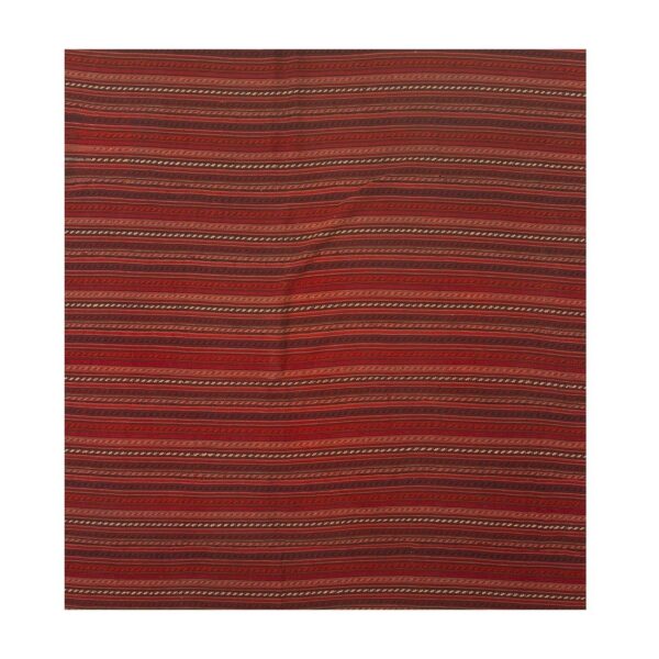 1950s vintage square turkish decorative kilim hand-woven wool rug (6'9" x 6'9") 5 1950s vintage square turkish decorative kilim hand-woven wool rug (6'9" x 6'9") - detail view 4