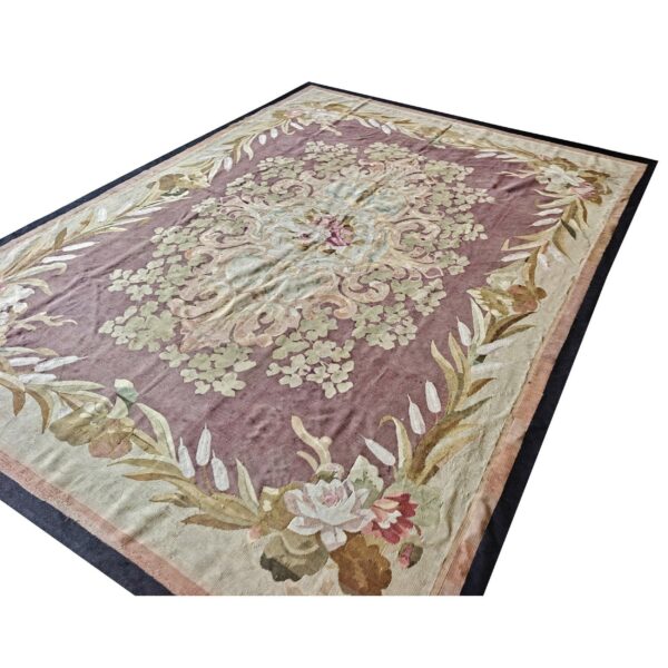 19th century floral french antique european aubusson napoleon iii carpet rug 2 19th century floral french antique european aubusson napoleon iii carpet rug - detail view 1