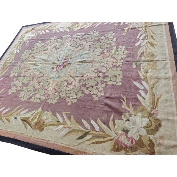 19th century floral french antique european aubusson napoleon iii carpet rug 4 19th century floral french antique european aubusson napoleon iii carpet rug - detail view 3