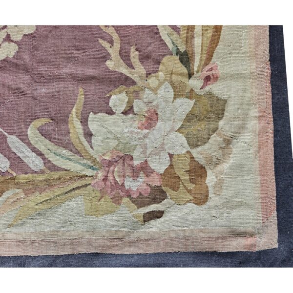 19th century floral french antique european aubusson napoleon iii carpet rug 5 19th century floral french antique european aubusson napoleon iii carpet rug - detail view 4