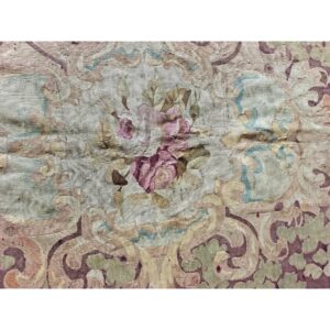 19th Century Floral French Antique European Aubusson Napoleon III Carpet Rug - detail view 6