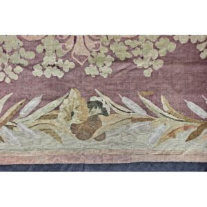 19th Century Floral French Antique European Aubusson Napoleon III Carpet Rug - detail view 7