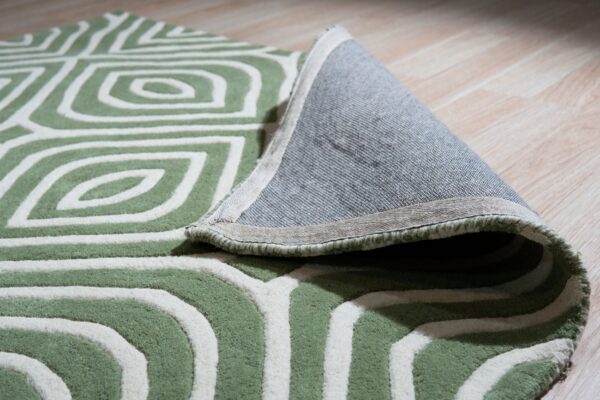 Green modern stripes hand tufted wool rug 5 x 8 6 Green modern stripes hand tufted wool rug 5 x 8 - image 6