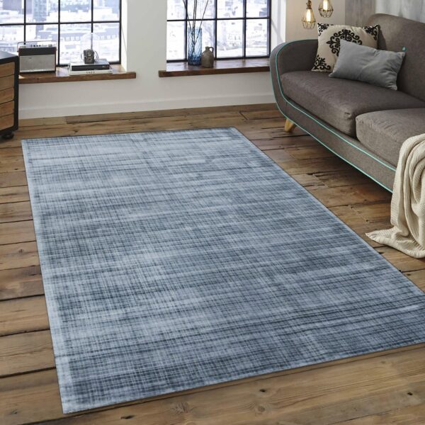 Captivating lush blue hand tufted viscose rug 8 x 10 2 Captivating lush blue hand tufted viscose rug 8 x 10 - image 2