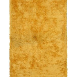 Golden Yellow Plush Shag Hand Tufted Rug 9 x 12