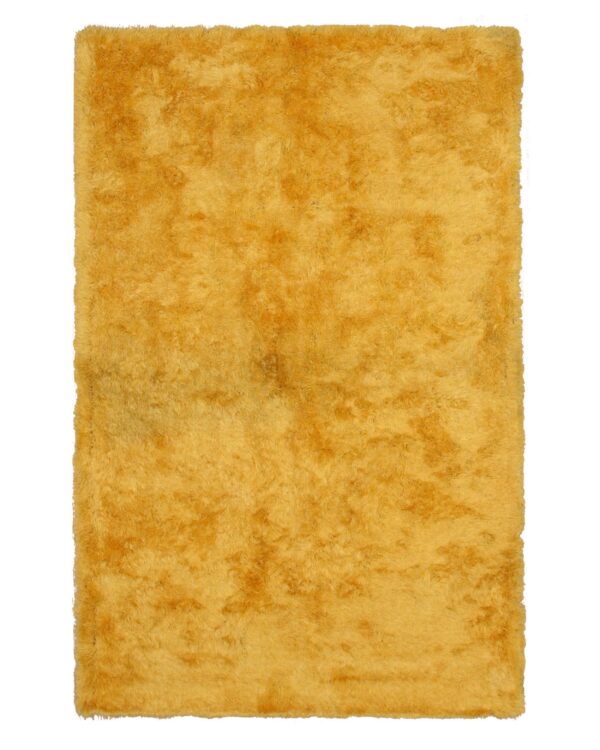 Golden yellow plush shag hand tufted rug 9 x 12