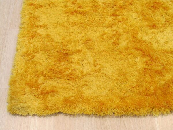 Golden yellow plush shag hand tufted rug 9 x 12 - image 2