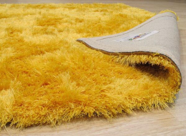Golden yellow plush shag hand tufted rug 9 x 12 - image 3