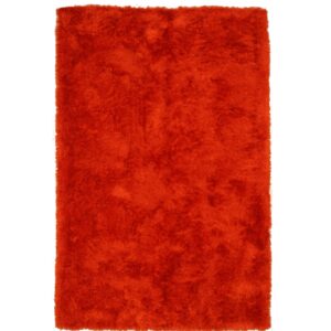 Tangerine Orange Plush Shag Hand Tufted Rug 9 x 12
